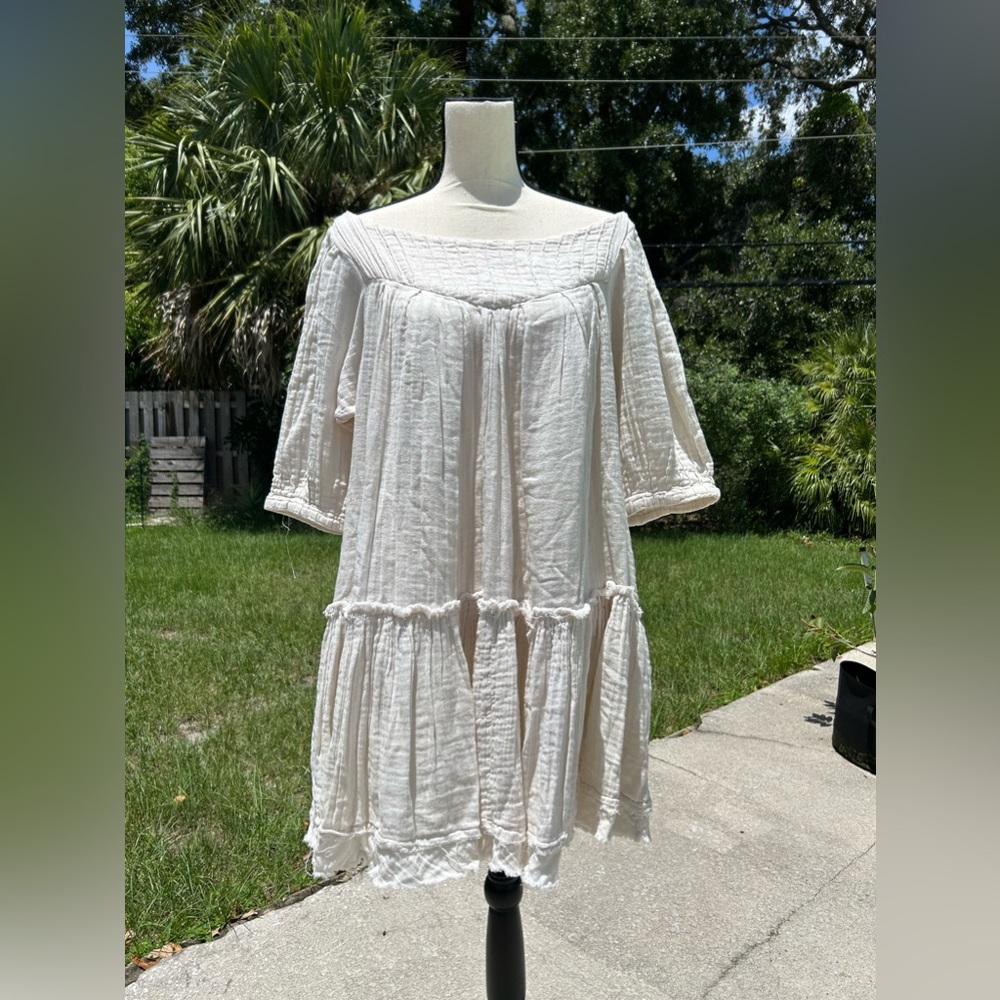 Free People Mystery Land Cream Tunic